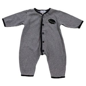 SPUDZ Black & White Stripe Football Romper 6M